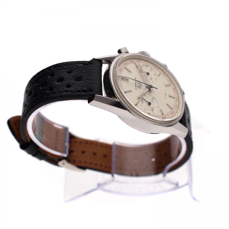 Image 8 of Heuer Carrera 'Red Tachymeter' 3647t; Vintage Watch