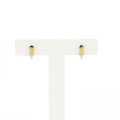 Image 1 of Gold subtle stud earrings with diamond; 0.05 ct.