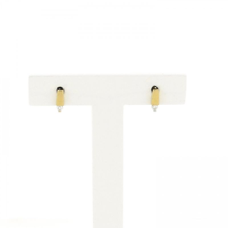 Image 1 of Gold subtle stud earrings with diamond; 0.05 ct.