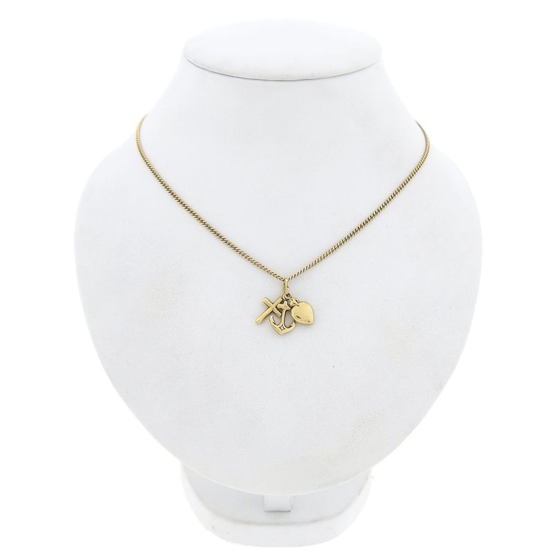 Image 3 of Gold Pendant; Faith, Hope, Love.