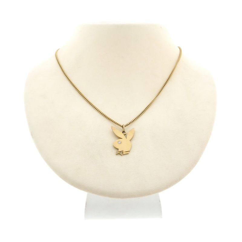 Image 8 of 8 Ct. Playboy bunny pendant with zirconia