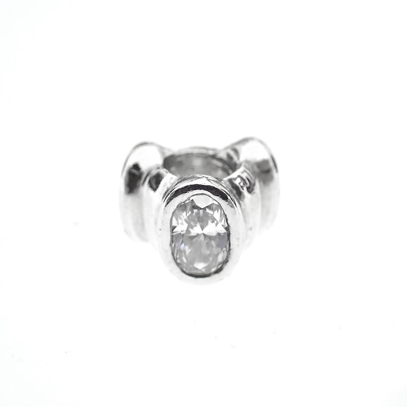 Image 3 of Pandora charm; Silver; Cat's Eye