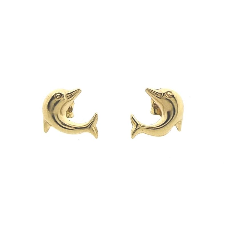 Image 5 of Golden dolphin stud earrings