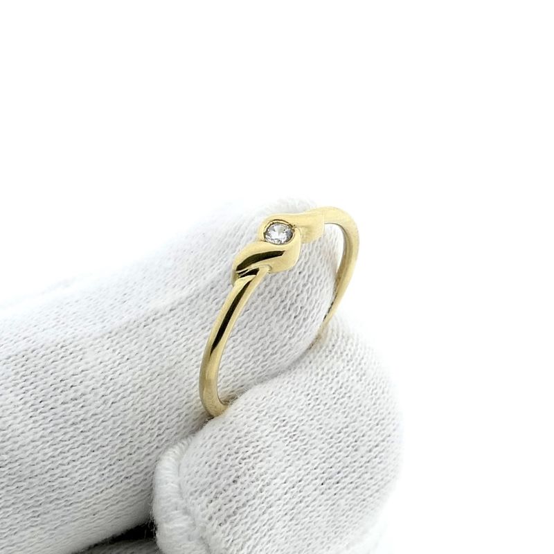 Image 9 of Gold solitaire ring with zirconia