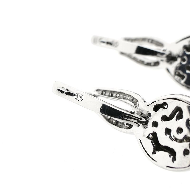 Image 5 of White gold earrings with diamonds; 0.59 ct.