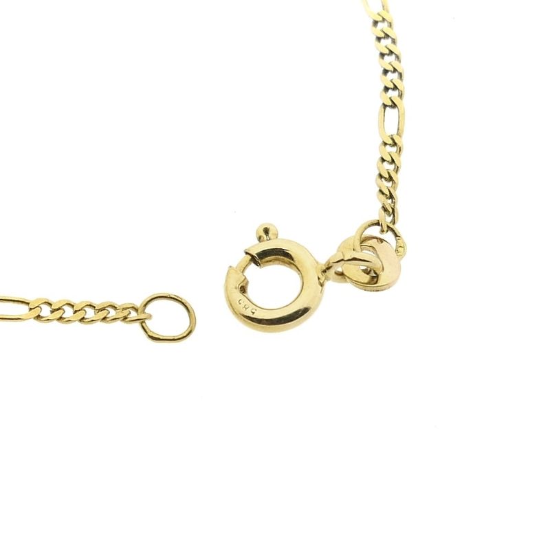 Image 6 of Gold Figaro link children's bracelet with engraving plate | 13 cm