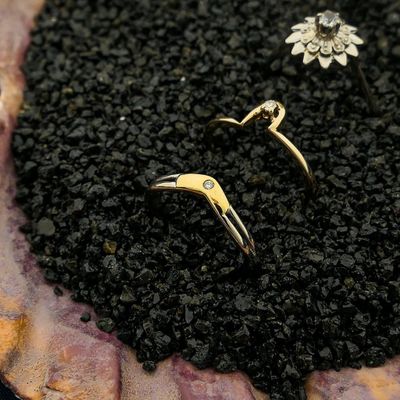 Image 2 of Two-tone gold ring with 0.005 ct diamond.