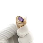 Image 9 of Vintage rose gold ring set with synthetic gemstone