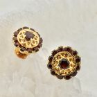 Image 2 of Gold stud earrings with garnet