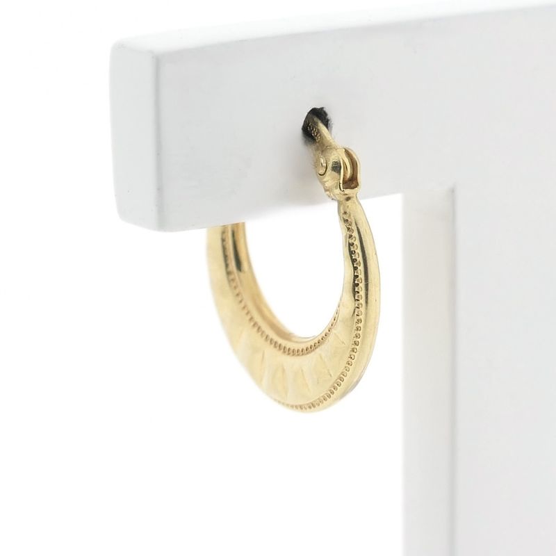 Image 4 of Vintage gold embellished hoop earrings | Ø 16.0 mm