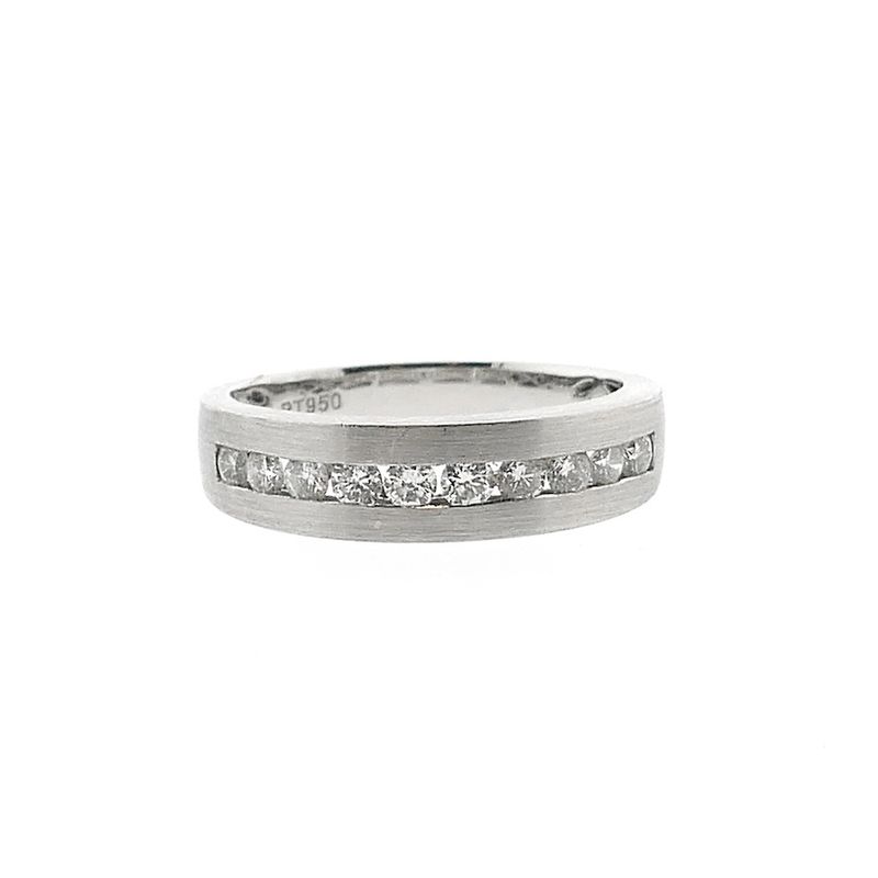 Image 3 of Platinum row ring with diamonds