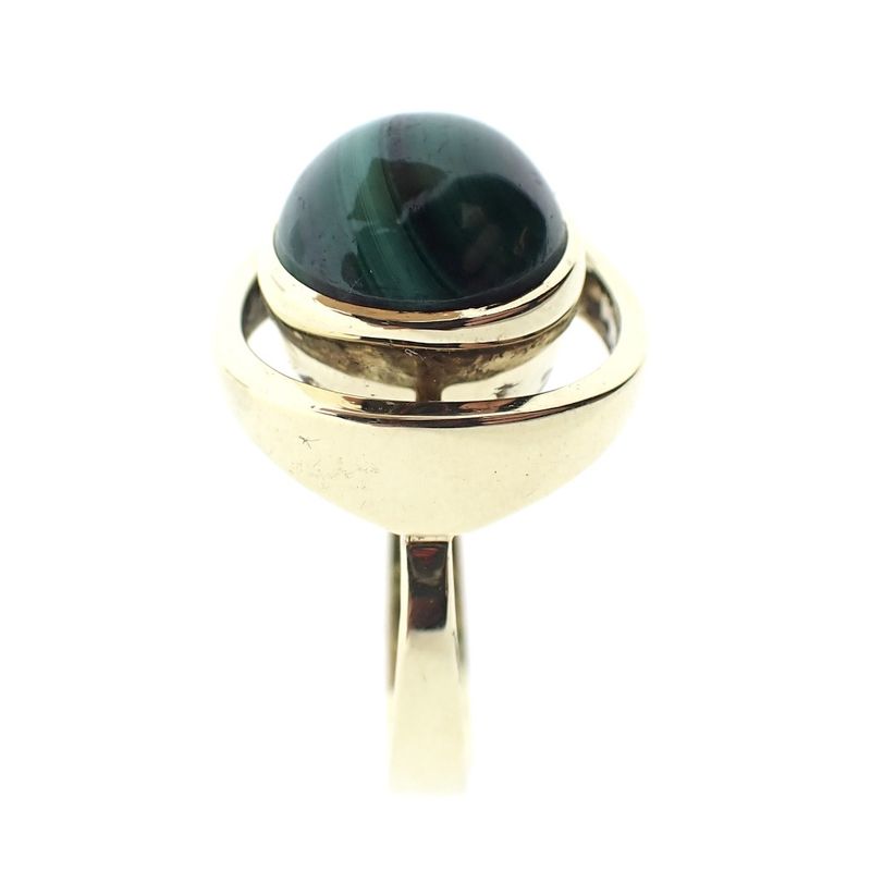 Image 5 of Gold ladies ring with malachite