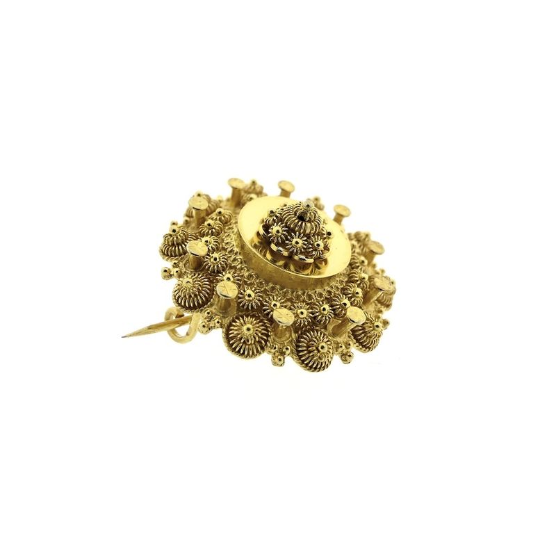 Image 2 of Vintage gold brooch with Zeeland buttons