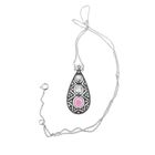 Image 10 of White gold necklace with fixed pendant and diamonds; Approx. 0.50 ct.