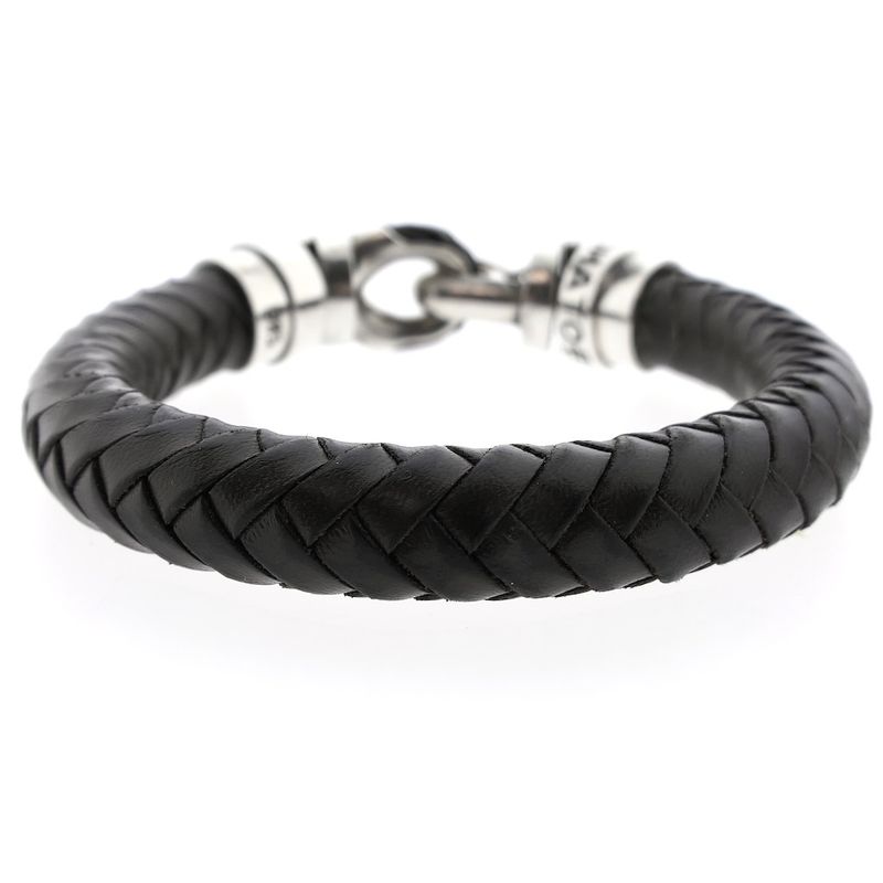 Image 3 of Silver leather Buddha to Buddha bracelet | 20 cm