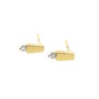 Image 7 of Gold subtle stud earrings with diamond; 0.05 ct.