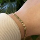 Image 7 of Gold closed Figaro link bracelet | 19 cm
