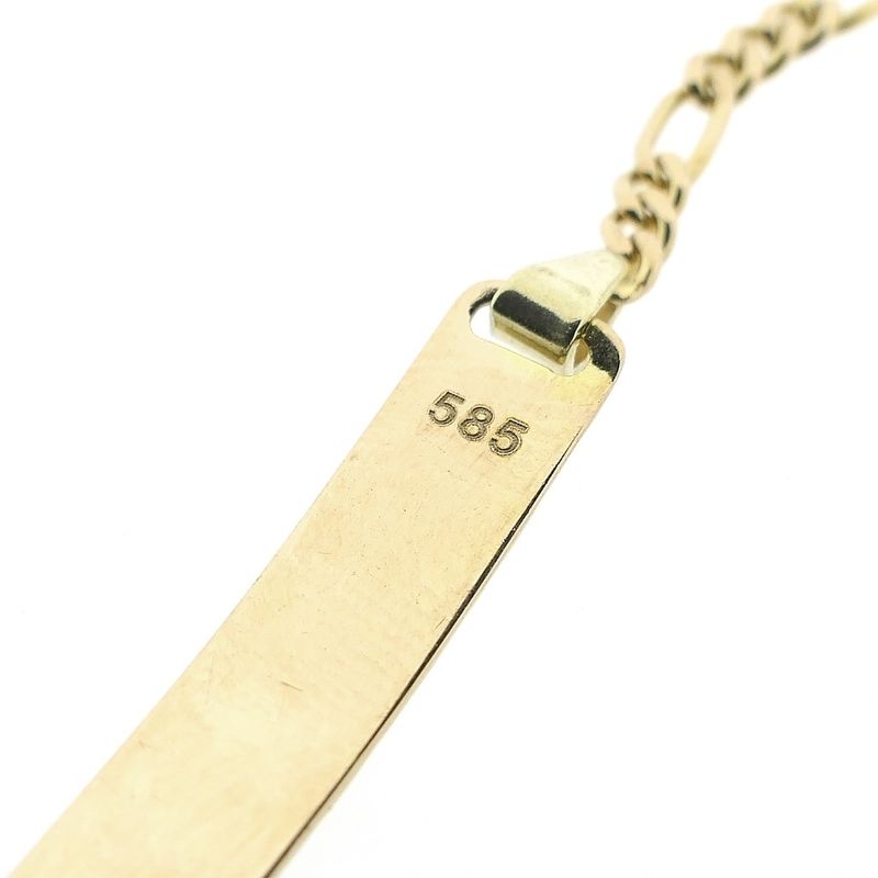 Image 6 of Gold Figaro link bracelet with engraving | 16.5 - 18.5 cm