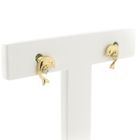 Image 3 of Gold dolphin stud earrings with zirconia