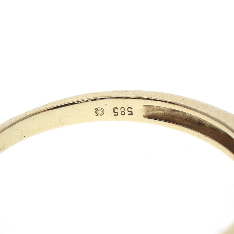 Image 6 of Gold solitaire ring with diamond; 0.03 ct.