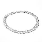 Image 3 of Silver flat gourmet link bracelet | 21 cm