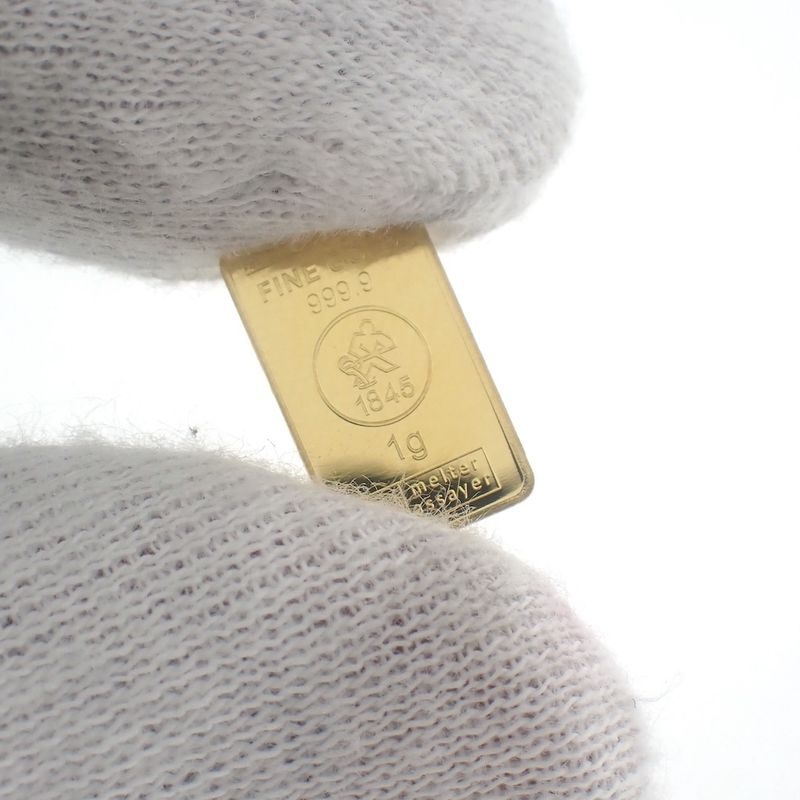 Image 2 of Gold bar of 1 gram 999.9 pure gold; Heimerle + Meule