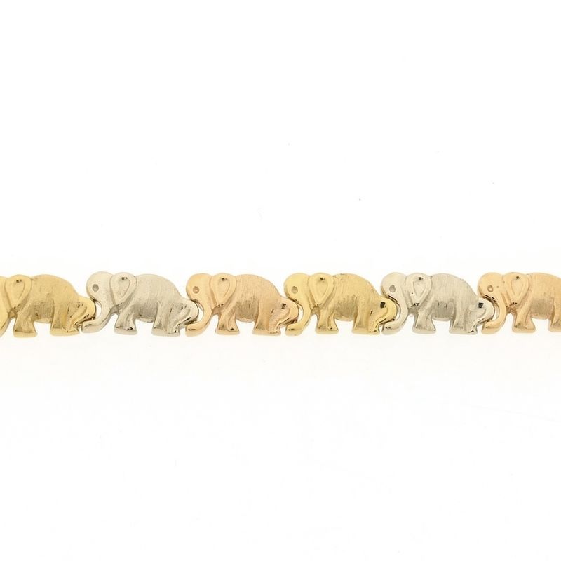 Image 4 of Gold Bismarck link chain with elephants