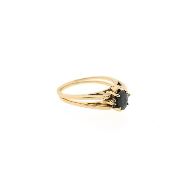 Image 11 of Gold reversible ring set with sapphire and diamond | 0.38 ct.