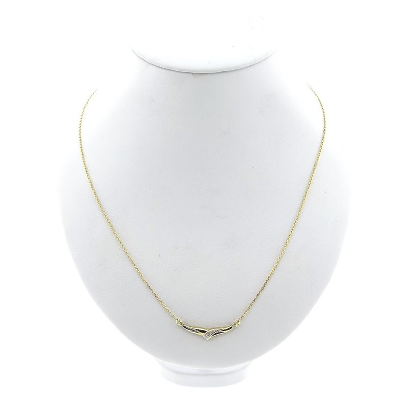 Image 1 of Gold anchor link necklace with a fixed pendant; diamond 0.005 ct. | 43.5 cm