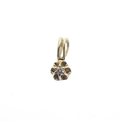 Image 1 of Gold pendant with diamond | 0.15 ct.