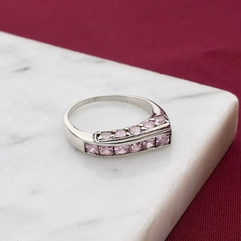 Image 2 of Silver Ring with Pink Zirconia