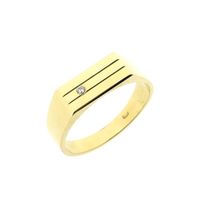 Gold signet ring with zirconia