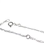 Image 8 of Silver Figaro link bracelet with four-leaf clover charms