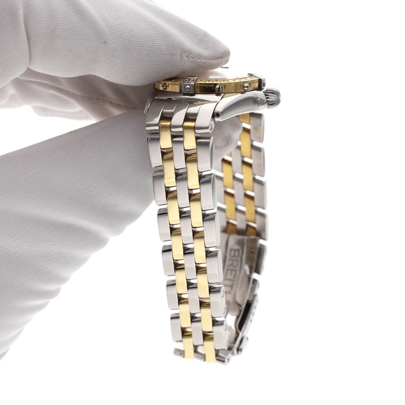 Image 11 of Breitling Callistino 'Mother of Pearl' D52045; 18k gold/steel women's watch with diamonds