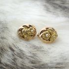 Image 2 of Two-tone gold-plated clip-on earrings with pearl