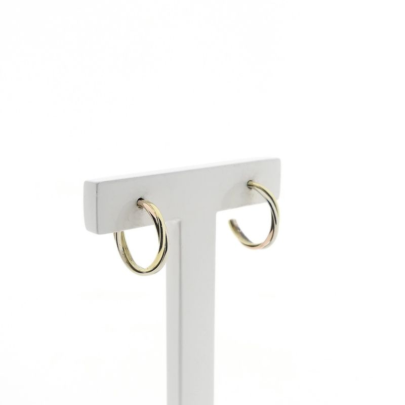 Image 3 of Tricolor gold stud earrings