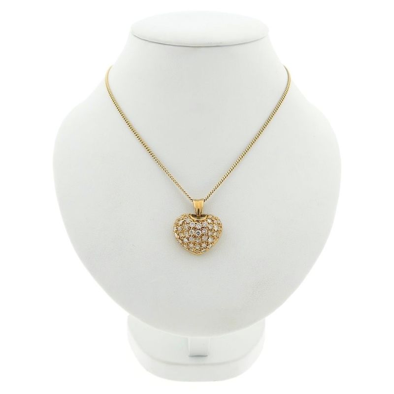 Image 3 of Gold heart pendant with zirconia