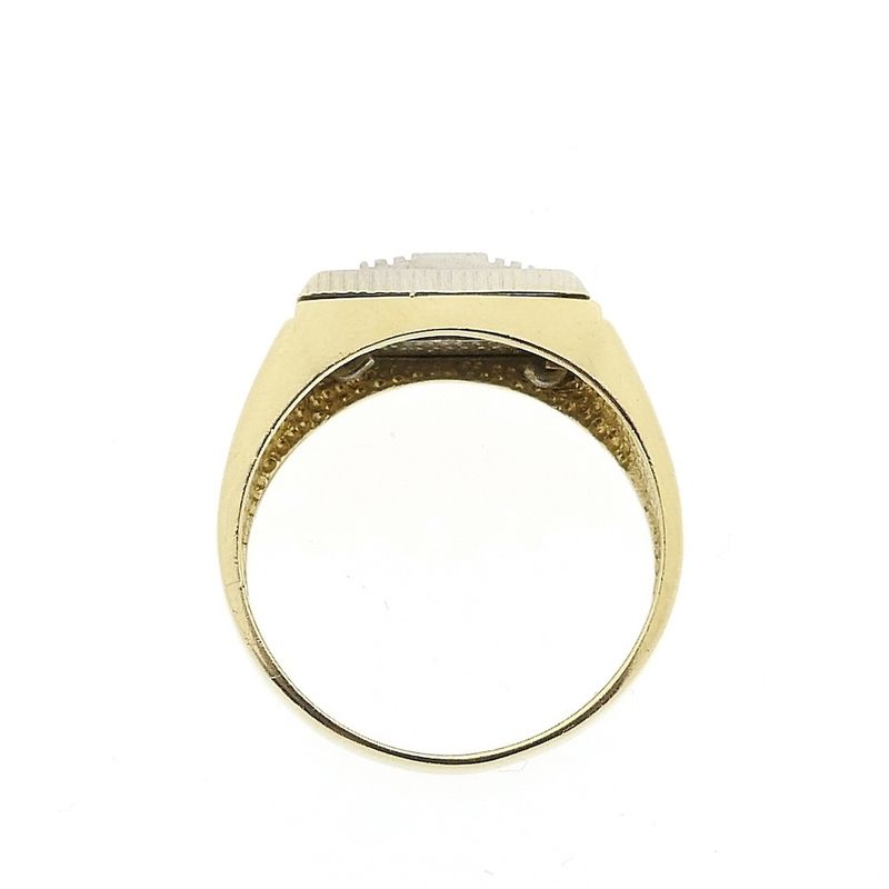 Image 5 of Two-tone gold ring with onyx and zirconia