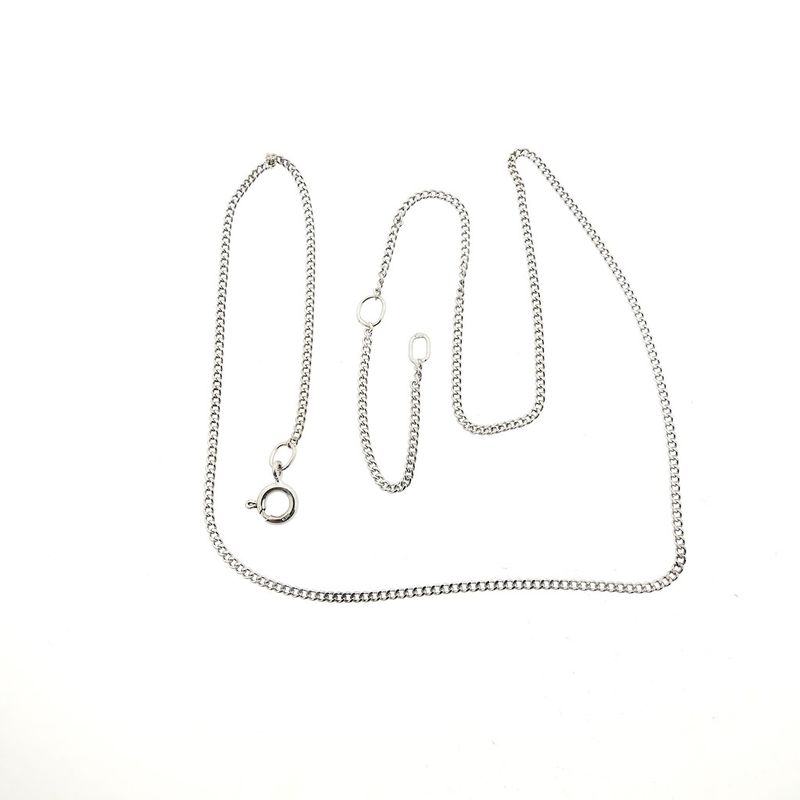 Image 7 of White gold gourmet link necklace | 44-49 cm