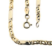 Two-tone gold closed Figaro link chain | 43 cm