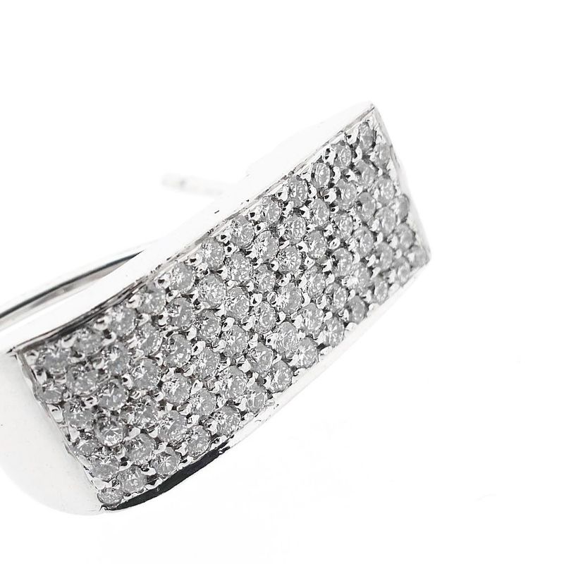 Image 6 of White Gold Earrings with Diamonds; approx. 0.96 ct.