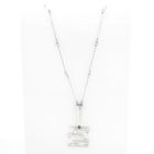 Afbeelding 1 van Zilveren staafjes schakelketting met vaste hanger | 72 cm 