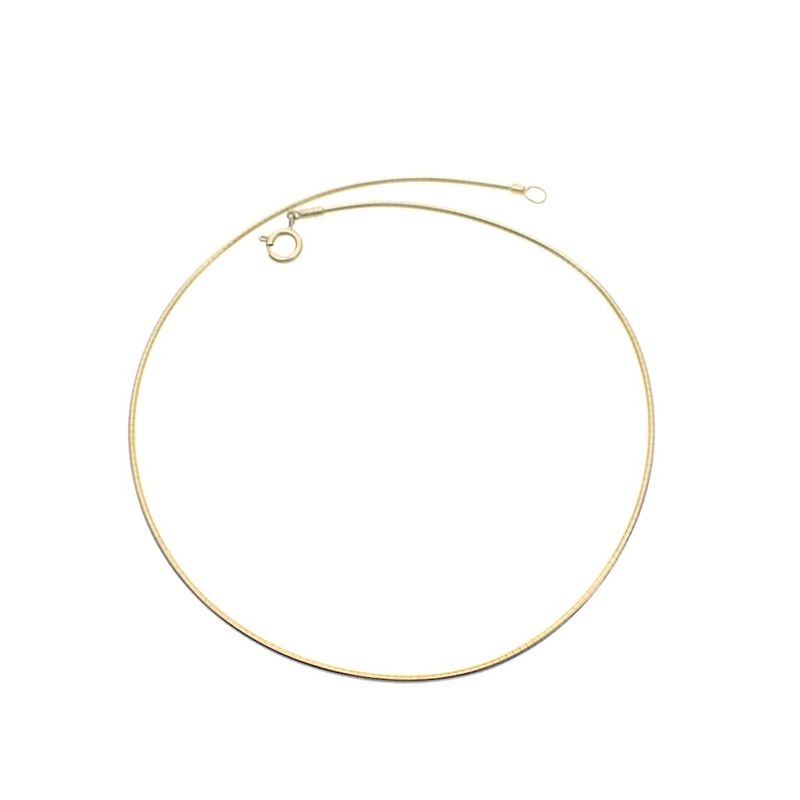 Image 4 of Gold round omega link necklace | 46 cm