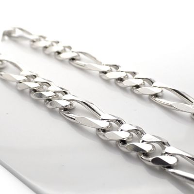 Image 2 of Silver chain; figaro link | 46 cm