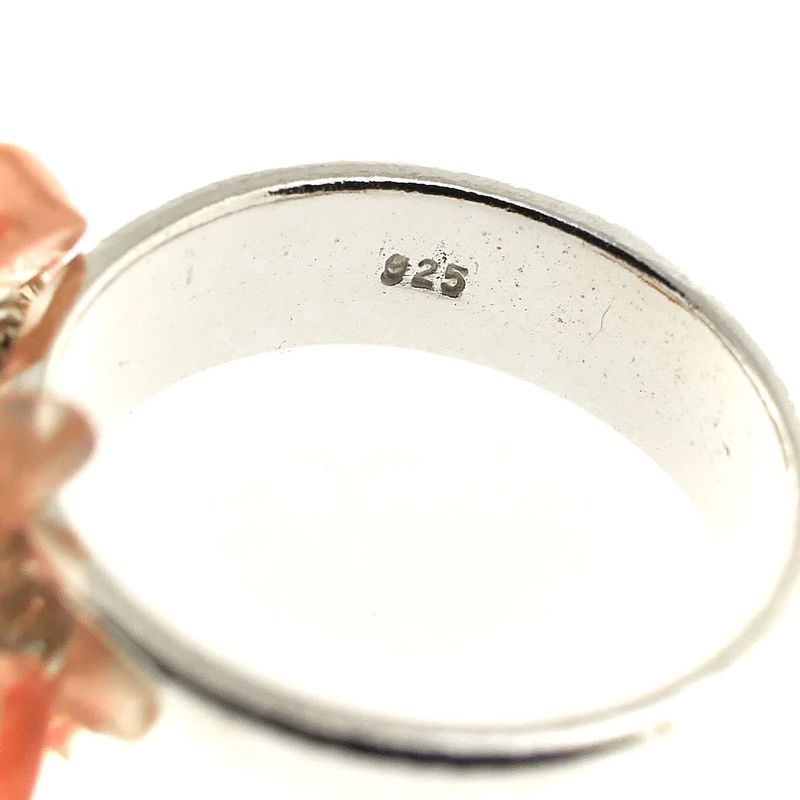 Image 6 of Silver ring with rose quartz beads