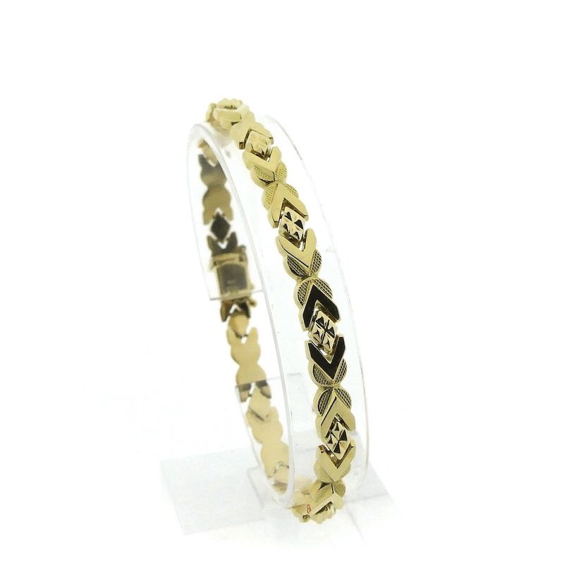 Image 4 of 18K Vintage gold fantasy link bracelet | 19 cm