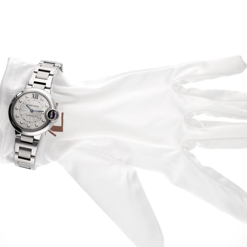 Image 20 of Cartier Ballon Bleu 33mm 3489 / W4BB0021; Automatic women's watch with diamonds