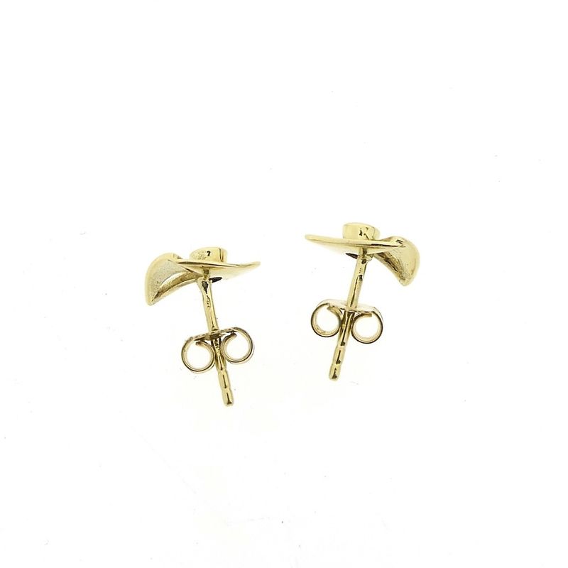 Image 5 of Gold fantasy stud earrings with diamond 0.08 ct.