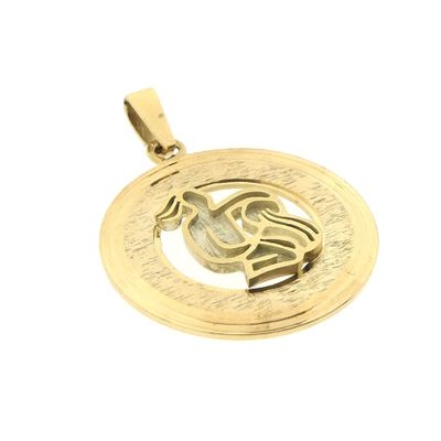 Gold zodiac sign pendant; Aquarius Image 2 of Gold zodiac sign pendant; Aquarius