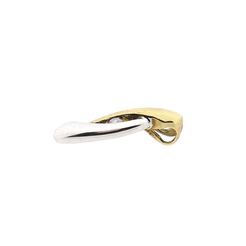 Image 5 of Bicolor Gold Pendant with Diamond; 0.03 ct.